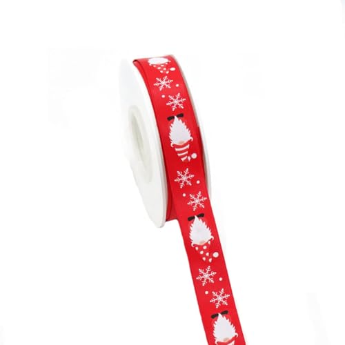 Rockreyoa 10 Yards Weihnachtsband Geschenkband Weihnachtsmotive Dekoband Weihnachten Geschenkbänder Schleifenband Weihnachtsbänder Stoffband Ripsband für DIY Basteln Geschenkverpackung 7# 20mm von Rockreyoa