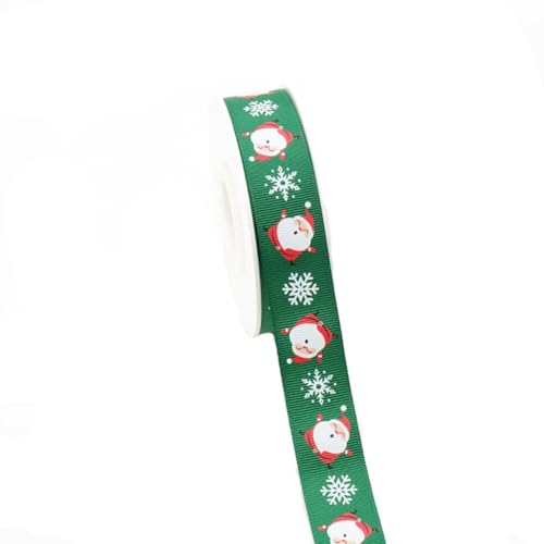 Rockreyoa 10 Yards Weihnachtsband Geschenkband Weihnachtsmotive Dekoband Weihnachten Geschenkbänder Schleifenband Weihnachtsbänder Stoffband Ripsband für DIY Basteln Geschenkverpackung 9# 25mm von Rockreyoa