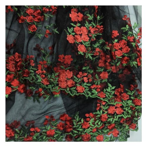 Rockreyoa 140cm Breit Bestickter Spitzenstoff mit Blumenmuster Tüll Spitze Stoff Blumen Stickereistoff zum Nähen Netzstoff für DIY Hochzeitskleid Kleidung Basteln Heimdekoration Schwarz 1 Yard Rockreyoa 140cm Breit Bestickter Spitzenstoff mit Blumenmuster Tüll Spitze Stoff Blumen Stickereistoff zum Nähen Netzstoff für DIY Hochzeitskleid Kleidung Basteln Heimdekoration Schwarz 1 Yard von Rockreyoa