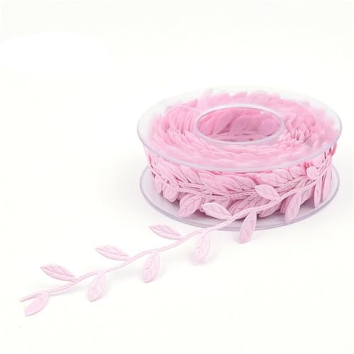 Rockreyoa 15m Künstliche Weinreben Blatt Band Girlande mit Blätterranken Bastelband Satinband Dekoband Blattschnur für DIY Handwerk Party Hochzeits Dekoration Zuhause Rosa 25mm*15m von Rockreyoa