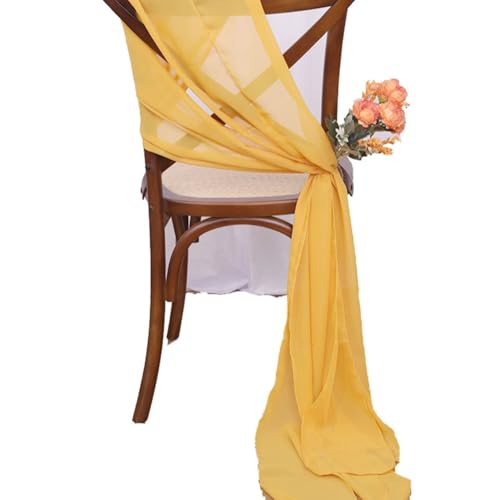 Rockreyoa 2 Stück Tüll Stuhlschleifen Hochzeit Stuhlschärpe Tüllstoff Stuhldekoration Stuhl Band Dekoband Romantisch Chiffon Stuhlbezug Dekostoff für DIY Handwerk Hochzeit Party Gelb 17X275cm Rockreyoa 2 Stück Tüll Stuhlschleifen Hochzeit Stuhlschärpe Tüllstoff Stuhldekoration Stuhl Band Dekoband Romantisch Chiffon Stuhlbezug Dekostoff für DIY Handwerk Hochzeit Party Gelb 17X275cm von Rockreyoa