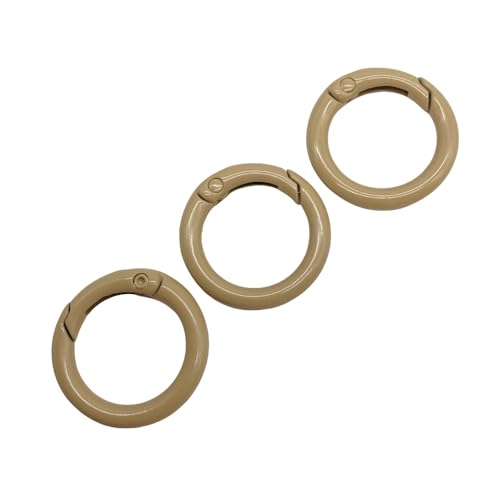 Rockreyoa 20 Stück Runde Karabinerhaken Bunt Karabinerring Ring Karabiner O-Ringe Zinklegierung Frühling Schlüsselanhänger Ringe Ringverschlüsse Federspaltringe für DIY Handwerk Helles Curry 20mm von Rockreyoa