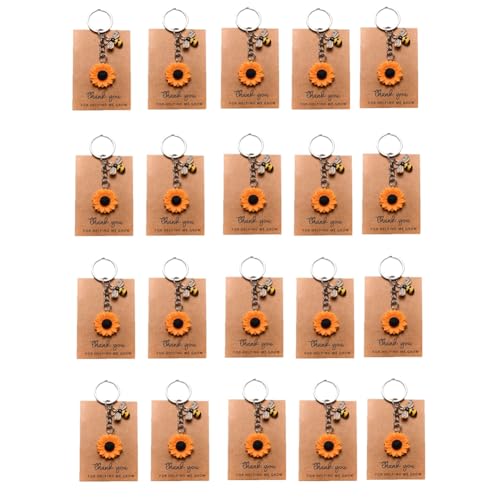 Rockreyoa 20 Stück Sonnenblumen Schlüsselanhänger mit Dankeschön Tags Biene Gastgeschenke Taufe Taschenanhänger Bee Keychain Schlüsselring für Geburtstagsfeier Konfirmation Zubehör Deko Rockreyoa 20 Stück Sonnenblumen Schlüsselanhänger mit Dankeschön Tags Biene Gastgeschenke Taufe Taschenanhänger Bee Keychain Schlüsselring für Geburtstagsfeier Konfirmation Zubehör Deko von Rockreyoa