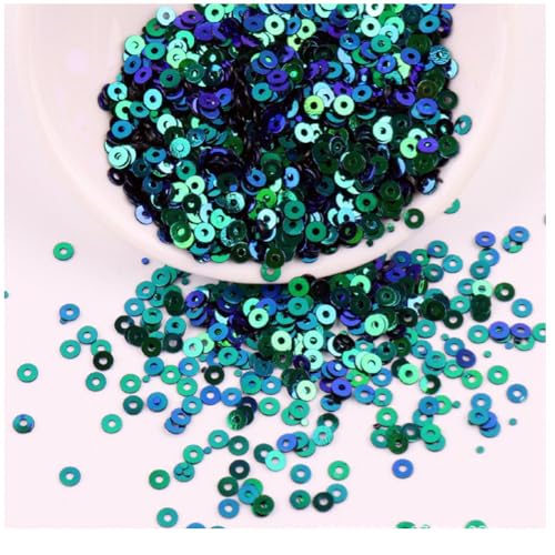 Rockreyoa 30 Farben Lose Pailletten, Runde Stickerei Regenbogen-Pailletten mit Löchern zum Basteln?DIY Kunsthandwerk Nähen Schmuck Basteln Dekorationen Nr.15 Hausfarbe Schwarz 3mm von Rockreyoa