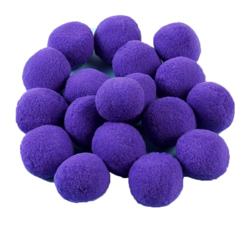 Rockreyoa 30 Stück 5cm Pompons Bunte Bommeln Groß Flauschigen Pom Poms Plüsch Bälle zum Basteln DIY Handwerk Ostern Weihnachten Kinder Partydekoration Girlanden Haarschmuck Quasten Dunkelviolett von Rockreyoa