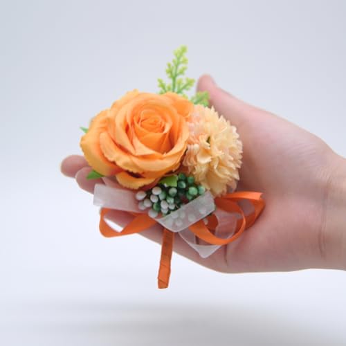 Rockreyoa Boutonniere Hochzeit Ansteckblume Rose Boutonniere Bräutigam Anstecknadel Künstliche Blumen für Braut, Bräutigam, Anwesenden Gäste, Hochzeit, Abschlussball, Party Orange 2 Stück Rockreyoa Boutonniere Hochzeit Ansteckblume Rose Boutonniere Bräutigam Anstecknadel Künstliche Blumen für Braut, Bräutigam, Anwesenden Gäste, Hochzeit, Abschlussball, Party Orange 2 Stück von Rockreyoa