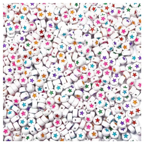 Rockreyoa Bunte Buchstabenperlen Zahlenperlen 200 Stück 4 x 7 MM Acryl Spacer Perlen Buchstaben Perlen zum Auffädeln Bastelperlen für Armbänder, Halsketten, Schmuckherstellung,Gemischt 12# von Rockreyoa