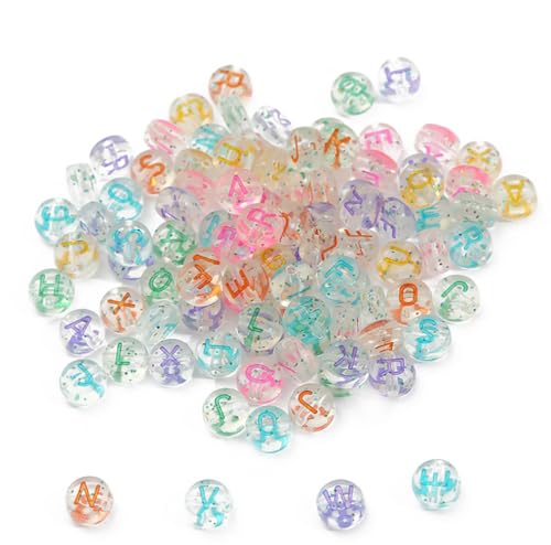 Rockreyoa Bunte Buchstabenperlen Zahlenperlen 200 Stück 4 x 7 MM Acryl Spacer Perlen Buchstaben Perlen zum Auffädeln Bastelperlen für Armbänder, Halsketten, Schmuckherstellung,Gemischt 13# von Rockreyoa