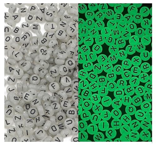 Rockreyoa Bunte Buchstabenperlen Zahlenperlen 200 Stück 4 x 7 MM Acryl Spacer Perlen Buchstaben Perlen zum Auffädeln Bastelperlen für Armbänder, Halsketten, Schmuckherstellung,Gemischt 19# von Rockreyoa