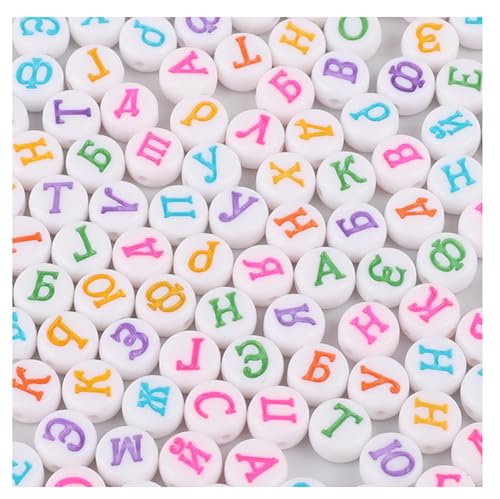Rockreyoa Bunte Buchstabenperlen Zahlenperlen 200 Stück 4 x 7 MM Acryl Spacer Perlen Buchstaben Perlen zum Auffädeln Bastelperlen für Armbänder, Halsketten, Schmuckherstellung,Gemischt 20# von Rockreyoa