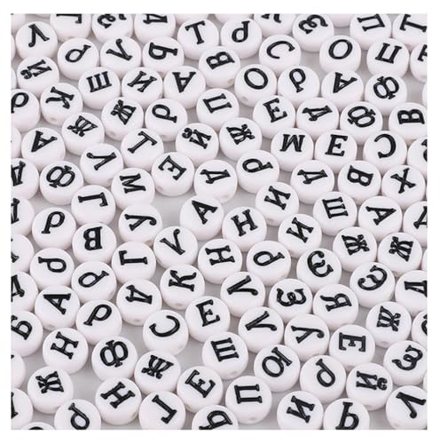 Rockreyoa Bunte Buchstabenperlen Zahlenperlen 200 Stück 4 x 7 MM Acryl Spacer Perlen Buchstaben Perlen zum Auffädeln Bastelperlen für Armbänder, Halsketten, Schmuckherstellung,Gemischt 21# von Rockreyoa