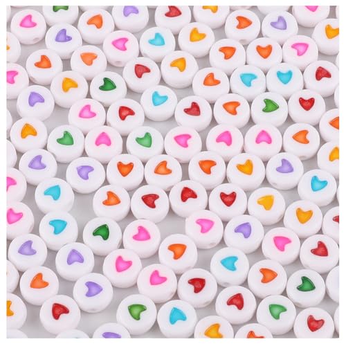 Rockreyoa Bunte Buchstabenperlen Zahlenperlen 200 Stück 4 x 7 MM Acryl Spacer Perlen Buchstaben Perlen zum Auffädeln Bastelperlen für Armbänder, Halsketten, Schmuckherstellung,Gemischt 4# von Rockreyoa