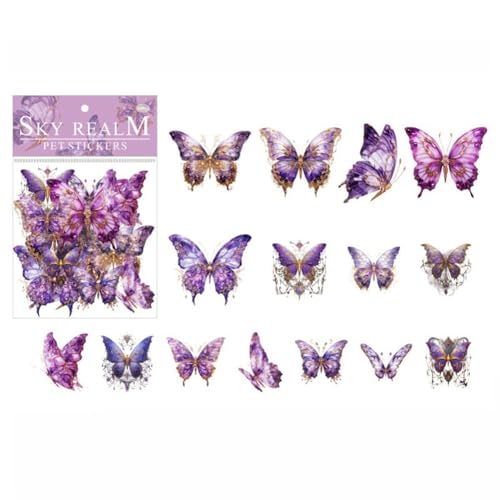 Rockreyoa Holografische Schmetterling Aufkleber Kinder Glitzer Schmetterlings Sticker PET Bunt Wasserdicht Dekorativ Vinyl Deko Fahrradaufklebe für Sammelalbum Tagesplaner Handyhülle Style 1 30 Stück von Rockreyoa