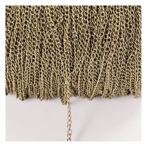 Rockreyoa Kabel Gliederkette DIY Chain Kettenband Schmuckkette Kette Meterware Gliederkette Verdrehte Ketten Panzerketten für Halsketten, Armbänder, Schmuck Zubehör Antike Bronze 3.5mm*6m Rockreyoa Kabel Gliederkette DIY Chain Kettenband Schmuckkette Kette Meterware Gliederkette Verdrehte Ketten Panzerketten für Halsketten, Armbänder, Schmuck Zubehör Antike Bronze 3.5mm*6m von Rockreyoa