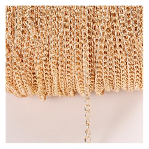 Rockreyoa Kabel Gliederkette DIY Chain Kettenband Schmuckkette Kette Meterware Gliederkette Verdrehte Ketten Panzerketten für Halsketten, Armbänder, Schmuck Zubehör KC Gold 2.5mm*12m Rockreyoa Kabel Gliederkette DIY Chain Kettenband Schmuckkette Kette Meterware Gliederkette Verdrehte Ketten Panzerketten für Halsketten, Armbänder, Schmuck Zubehör KC Gold 2.5mm*12m von Rockreyoa