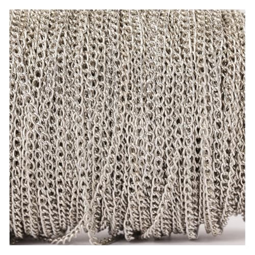 Rockreyoa Kabel Gliederkette DIY Chain Kettenband Schmuckkette Kette Meterware Gliederkette Verdrehte Ketten Panzerketten für Halsketten, Armbänder, Schmuck Zubehör Weiß K 3.5mm*24m Rockreyoa Kabel Gliederkette DIY Chain Kettenband Schmuckkette Kette Meterware Gliederkette Verdrehte Ketten Panzerketten für Halsketten, Armbänder, Schmuck Zubehör Weiß K 3.5mm*24m von Rockreyoa