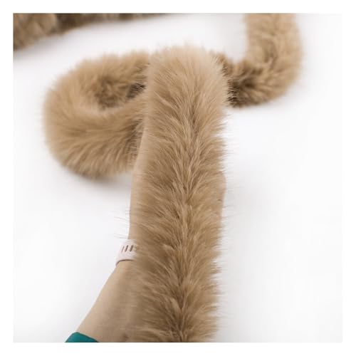 Rockreyoa Kunstfell Bordüre Flauschig Kunstpelzband Kunstfell Band Plüsch Trim Stoff Bordüre Handarbeit Material für Hausschuhe Kostüme Basteln Mäntel Geschenkdekoration Khaki 3m von Rockreyoa