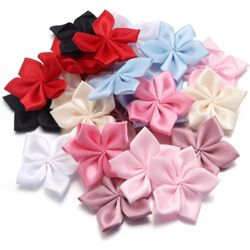 Rockreyoa Satinband-Blumen Handgefertigt Chiffon Blumen Bögen Rosen mit fünfblättrigen künstlichen Blumen für DIY Handwerk Stirnbänder Hochzeits Verzierung Applikationen, 6cm Mischfarben 20 Stück Rockreyoa Satinband-Blumen Handgefertigt Chiffon Blumen Bögen Rosen mit fünfblättrigen künstlichen Blumen für DIY Handwerk Stirnbänder Hochzeits Verzierung Applikationen, 6cm Mischfarben 20 Stück von Rockreyoa