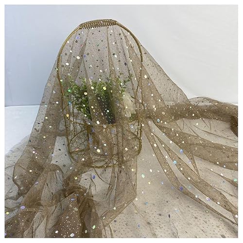 Rockreyoa Tüllstoff Glitzer Garn Tüll Glitzer Stern Mond Pailletten Netzgarn Dekostoff Tüllband Glitzer Garn Deko Fabric Kostümstoff zum Nähen Meterware mit Kleine Pailletten Braun 500 * 150cm Rockreyoa Tüllstoff Glitzer Garn Tüll Glitzer Stern Mond Pailletten Netzgarn Dekostoff Tüllband Glitzer Garn Deko Fabric Kostümstoff zum Nähen Meterware mit Kleine Pailletten Braun 500 * 150cm von Rockreyoa