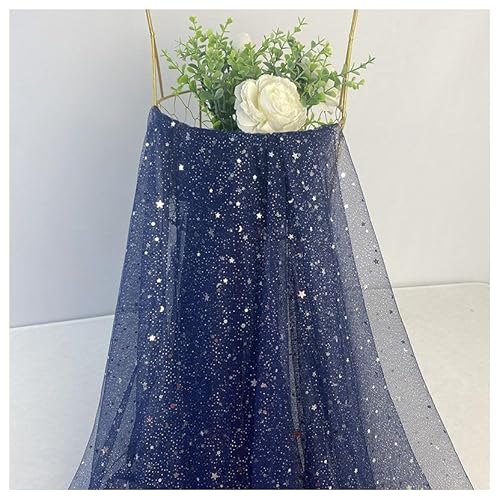 Rockreyoa Tüllstoff Glitzer Garn Tüll Glitzer Stern Mond Pailletten Netzgarn Dekostoff Tüllband Glitzer Garn Deko Fabric Kostümstoff zum Nähen Meterware mit Kleine Pailletten Marineblau 100 * 150cm Rockreyoa Tüllstoff Glitzer Garn Tüll Glitzer Stern Mond Pailletten Netzgarn Dekostoff Tüllband Glitzer Garn Deko Fabric Kostümstoff zum Nähen Meterware mit Kleine Pailletten Marineblau 100 * 150cm von Rockreyoa