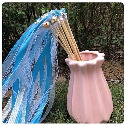 Rockreyoa Wedding Wands Stick Seidenfeenstab Wands Hochzeit mit Glocke Lace Fairy Sticks with Bells Ribbon Fairy Stick Hochzeit Feenstäbe Wirbelnden Hochzeitsschlangen Band Wands Hellblau 30 Stück Rockreyoa Wedding Wands Stick Seidenfeenstab Wands Hochzeit mit Glocke Lace Fairy Sticks with Bells Ribbon Fairy Stick Hochzeit Feenstäbe Wirbelnden Hochzeitsschlangen Band Wands Hellblau 30 Stück von Rockreyoa