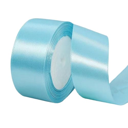 Hochwertiges Satinband zum Verpacken von Geschenken, Kuchendekorationen, Hochzeitsschleifen und Bastelarbeiten, weich, langlebig und elegant, perfekt für jeden Anlass, Blau, 4 cm x 22 m von Rocky Green