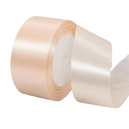 Hochwertiges Satinband zum Verpacken von Geschenken, Kuchendekorationen, Hochzeitsschleifen und Bastelarbeiten, weich, langlebig und elegant, perfekt für jeden Anlass, Champagnerrosa, 4 x 22 m von Rocky Green