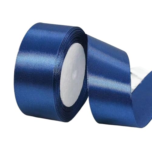 Hochwertiges Satinband zum Verpacken von Geschenken, Kuchendekorationen, Hochzeitsschleifen und Bastelarbeiten, weich, langlebig und elegant, perfekt für jeden Anlass, Dunkelblau, 4 cm x 22 m von Rocky Green