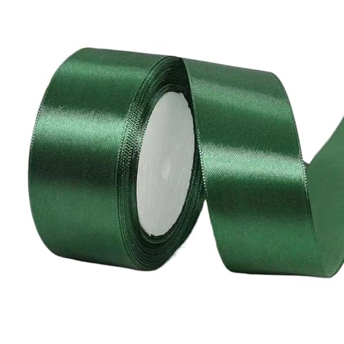 Hochwertiges Satinband zum Verpacken von Geschenken, Kuchendekorationen, Hochzeitsschleifen und Bastelarbeiten, weich, langlebig und elegant, perfekt für jeden Anlass, Dunkelgrün, 4 cm x 22 m von Rocky Green