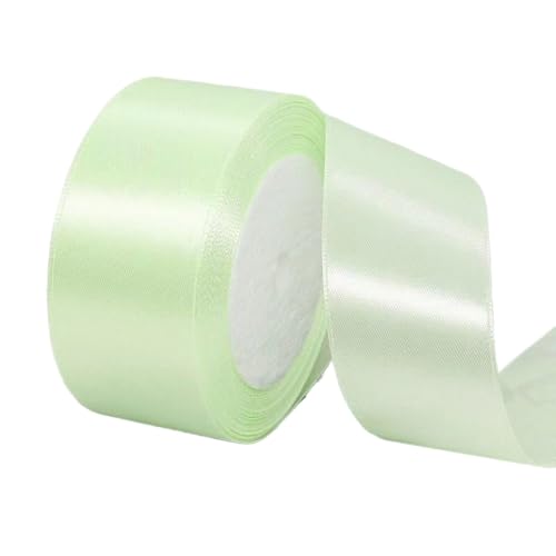Hochwertiges Satinband zum Verpacken von Geschenken, Kuchendekorationen, Hochzeitsschleifen und Bastelarbeiten, weich, langlebig und elegant, perfekt für jeden Anlass, Hellgrün, 4 cm x 22 m von Rocky Green