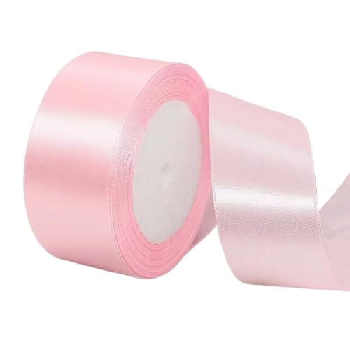 Hochwertiges Satinband zum Verpacken von Geschenken, Kuchendekorationen, Hochzeitsschleifen und Bastelarbeiten, weich, langlebig und elegant, perfekt für jeden Anlass, Hellrosa, 4 cm x 22 m von Rocky Green