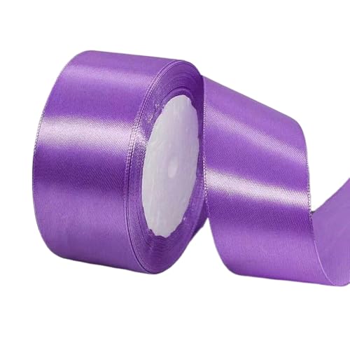 Hochwertiges Satinband zum Verpacken von Geschenken, Kuchendekorationen, Hochzeitsschleifen und Bastelarbeiten, weich, langlebig und elegant, perfekt für jeden Anlass, Lila, 4 cm x 22 m von Rocky Green
