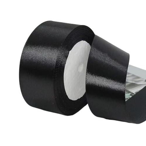 Hochwertiges Satinband zum Verpacken von Geschenken, Kuchendekorationen, Hochzeitsschleifen und Bastelarbeiten, weich, langlebig und elegant, perfekt für jeden Anlass, Schwarz, 4 cm x 22 m Hochwertiges Satinband zum Verpacken von Geschenken, Kuchendekorationen, Hochzeitsschleifen und Bastelarbeiten, weich, langlebig und elegant, perfekt für jeden Anlass, Schwarz, 4 cm x 22 m von Rocky Green