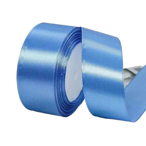 Hochwertiges Satinband zum Verpacken von Geschenken, Kuchendekorationen, Hochzeitsschleifen und Bastelarbeiten, weich, langlebig und elegant, perfekt für jeden Anlass, Seeblau, 4 cm x 22 m von Rocky Green