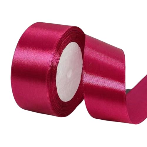 Premium-Satinband zum Verpacken von Geschenken, Kuchendekorationen, Hochzeitsschleifen und Bastelarbeiten, weich, langlebig und elegant, perfekt für jeden Anlass (Deep Rose Red, 4 cm x 22 m) von Rocky Green