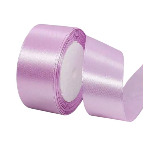 Premium-Satinband zum Verpacken von Geschenken, Kuchendekorationen, Hochzeitsschleifen und Bastelarbeiten, weich, langlebig und elegant, perfekt für jeden Anlass (Violett-Rosa, 4 cm x 22 m) von Rocky Green