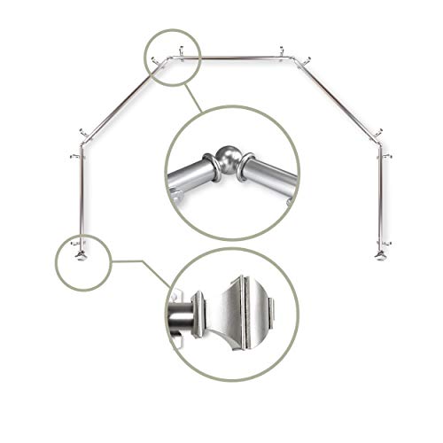 Rod Desyne Moyat 5-seitige Gardinenstange für Erkerfenster, 13/16 Zoll, Satin-Nickel Rod Desyne Moyat 5-seitige Gardinenstange für Erkerfenster, 13/16 Zoll, Satin-Nickel von Rod Desyne