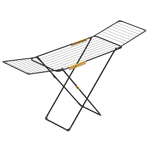 Rörets Wäscheständer Level – verriegelbare Flügel – Sicherheitssperre – 52x176x96cm – 20 m Trockenfläche - Design und Qualität von Schwedens stärkster Trockenständermarke, für Bekleidung (Black) von Rörets