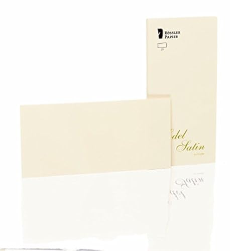 Rössler 2051838004 - Edel Satin - Kartenpack DIN lang, 20 Stück, glatt/ivory Rössler 2051838004 - Edel Satin - Kartenpack DIN lang, 20 Stück, glatt/ivory von Rössler Papier