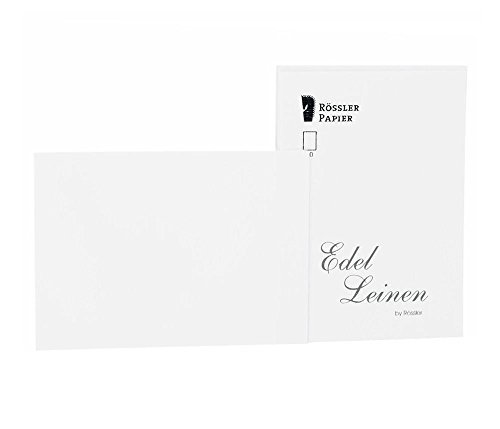 Rössler 2052705002 - Kartenpack DIN A6, 20 Stück, Edelleinen, weiß Rössler 2052705002 - Kartenpack DIN A6, 20 Stück, Edelleinen, weiß von Rössler Papier