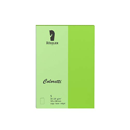 Rössler 220706522 - Coloretti Karten, 220 g/m², DIN A6 hd, hellgrün, 5 Stück Rössler 220706522 - Coloretti Karten, 220 g/m², DIN A6 hd, hellgrün, 5 Stück von Rössler