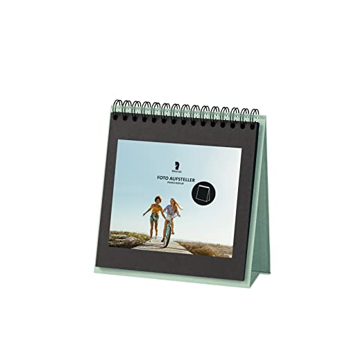 Rössler Foto Tischaufsteller für 13x18 Fotos | Tisch Fotoalbum zum einkleben | Fotoalbum Ringbuch | Fotobuch zum Selbstgestalten | Tisch-Fotohalter | Maße: 190x190mm | 1 Stück | Farbe: Grün | Mint von Rössler Papier
