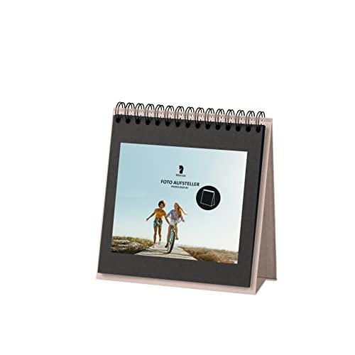 Rössler Foto Tischaufsteller für 13x18 Fotos | Tisch Fotoalbum zum einkleben | Fotoalbum Ringbuch | Fotobuch zum Selbstgestalten | Tisch-Fotohalter | Maße: 190x190mm | 1 Stück | Farbe: Rosa | Powder von Rössler Papier