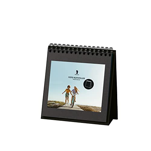 Rössler Foto Tischaufsteller für 13x18 Fotos | Tisch Fotoalbum zum einkleben | Fotoalbum Ringbuch | Fotobuch zum Selbstgestalten | Tisch-Fotohalter | Maße: 190x190mm | 1 Stück | Farbe: Schwarz von Rössler Papier