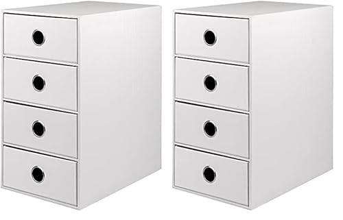 Rössler Papier 1524452094 - S.O.H.O. 4er Schubladenbox für DIN A5, mit Griffloch, special edition white, 250 x 175 x 320 mm, 1 Stück (Packung mit 2) von Rössler Papier