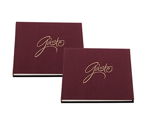 Rössler Papier 18781002724-2 - Gästebuch Forever, 2 Stück, mit je 192 Seiten, 21 x 21 cm, Aubergine, Gästebuch für Hochzeit und andere Anlässe Rössler Papier 18781002724-2 - Gästebuch Forever, 2 Stück, mit je 192 Seiten, 21 x 21 cm, Aubergine, Gästebuch für Hochzeit und andere Anlässe von Rössler Papier