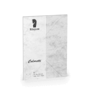 Rössler Papier Coloretti Briefumschläge - C6 5 Stück grau marmora. von Rössler Papier