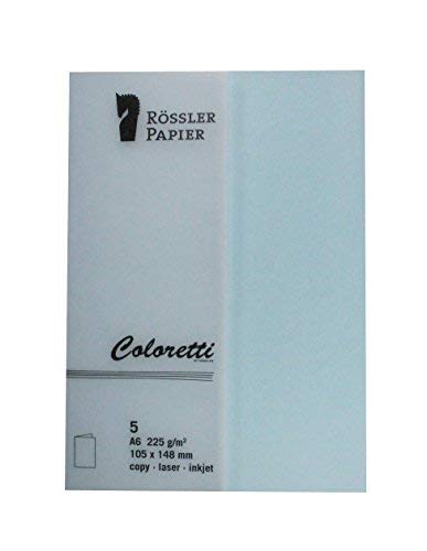 Rössler Papier Coloretti Doppelkarte - A6 hoch, 5 Stück, himmelblau; Packungsinhalt: 5 Stück von Rössler Papier