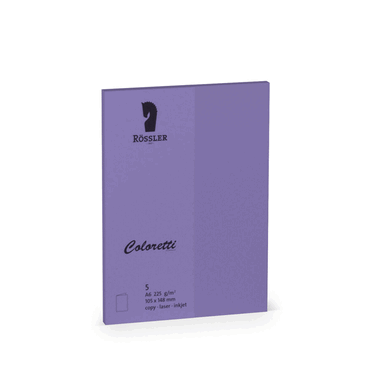 Rössler Papier Coloretti Doppelkarte - A6 hoch 5 Stück lila von Rössler Papier