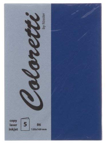Rössler Papier Coloretti Doppelkarte - B6 hoch, 5 Stück, jeans; Packungsinhalt: 5 Stück von Rössler Papier